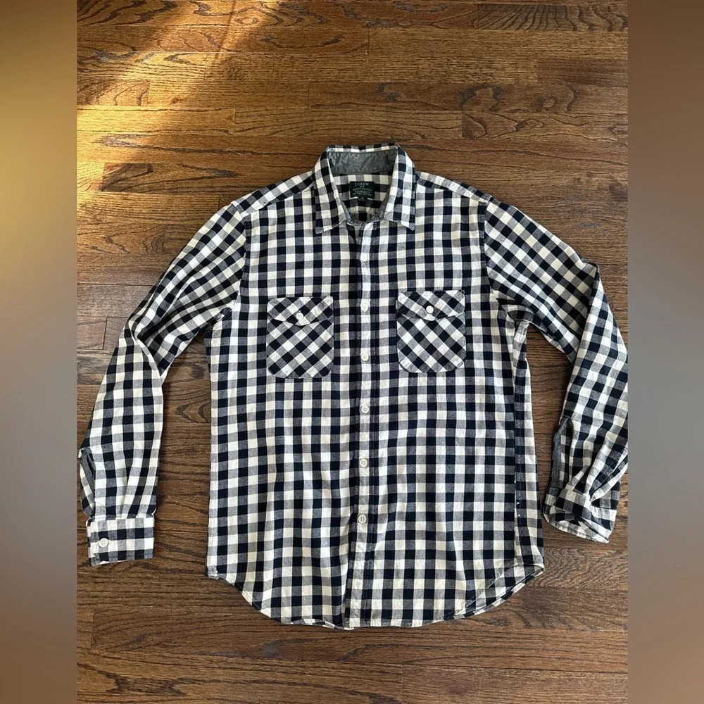J Crew Heavyweight Plaid Flannel Workshirt 20638  Men's Sz Medium 2757